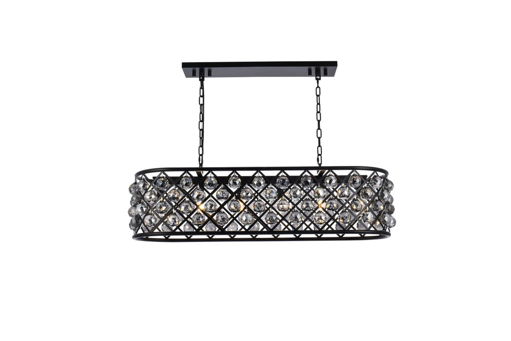 Elegant Lighting 1216G40MB-SS/RC Six Light Chandelier, Matte Black