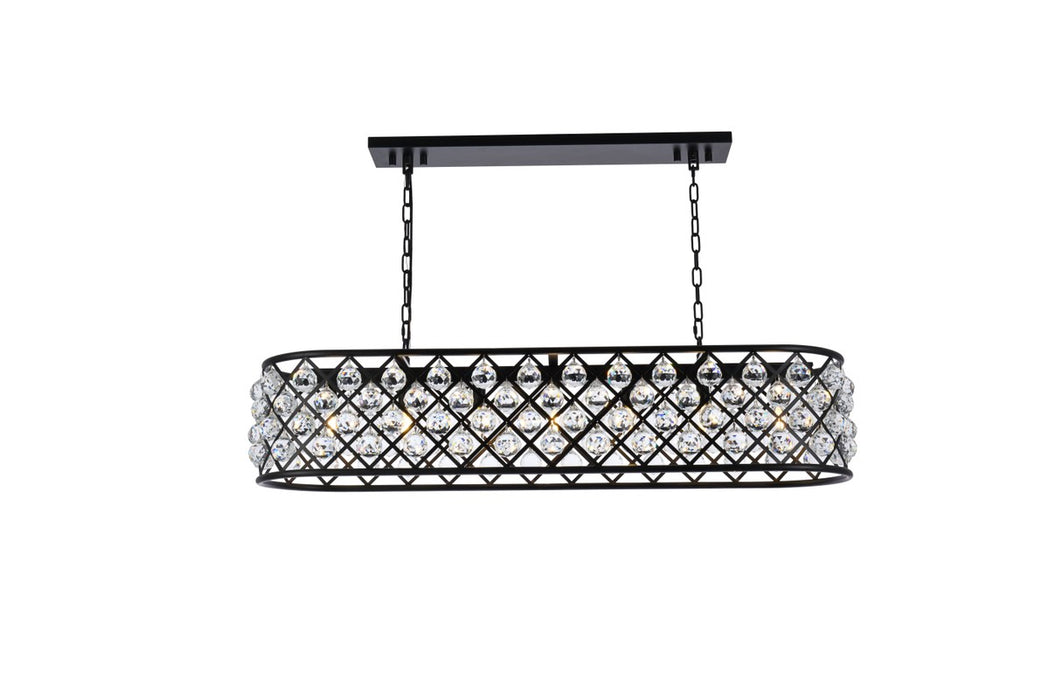 Elegant Lighting 1216G50MB/RC Seven Light Chandelier, Matte Black