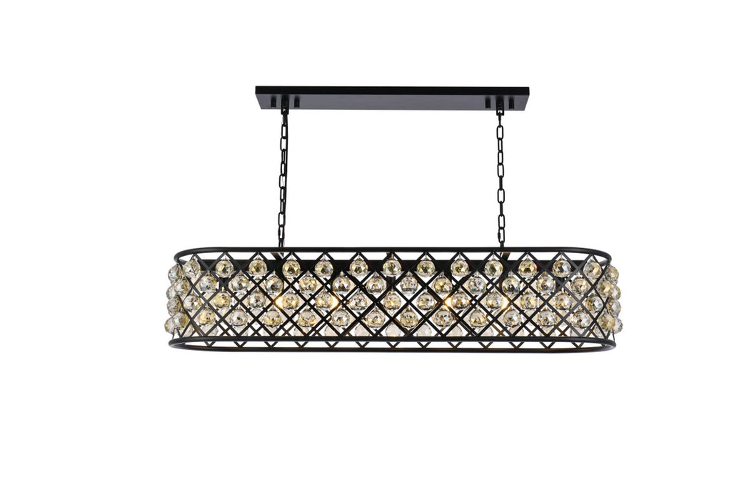 Elegant Lighting 1216G50MB-GT/RC Seven Light Chandelier, Matte Black