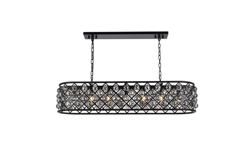 Elegant Lighting 1216G50MB-SS/RC Seven Light Chandelier, Matte Black