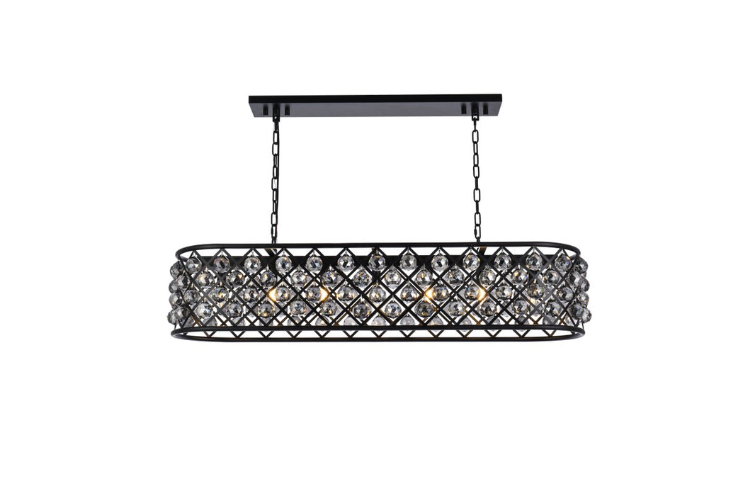 Elegant Lighting 1216G50MB-SS/RC Seven Light Chandelier, Matte Black