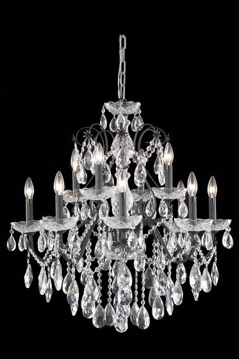 Elegant Lighting 2016D28DB/RC 12 Light Chandelier, Dark Bronze