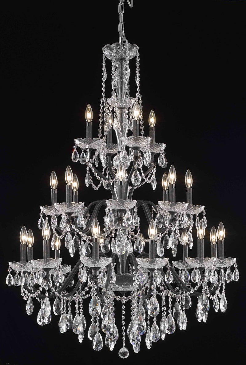 Elegant Lighting 2016G36DB/RC 24 Light Chandelier, Dark Bronze