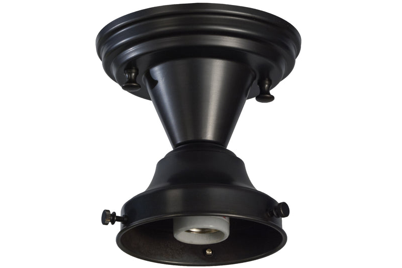 Meyda Tiffany 104070 One Light Semi-Flushmount Hardware, Craftsman Brown