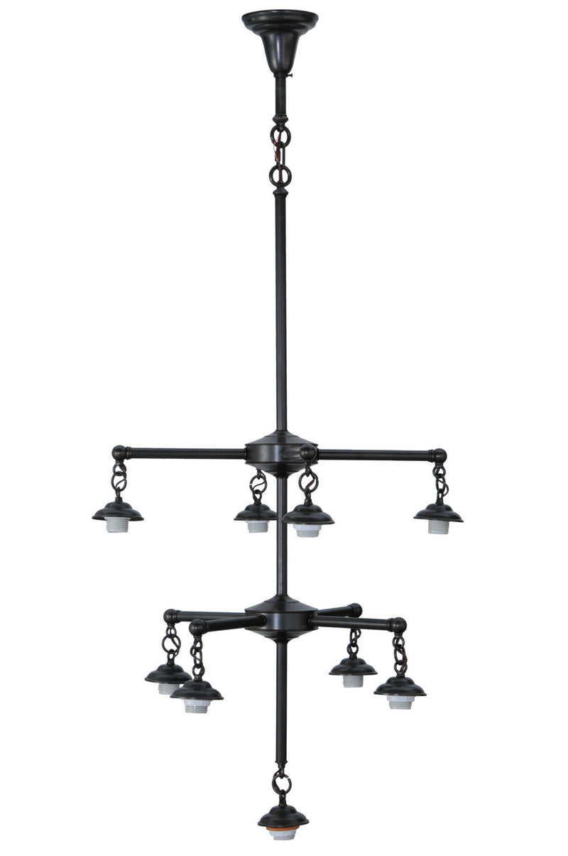 Meyda Tiffany 107193 Nine Light Hanger, Craftsman Brown