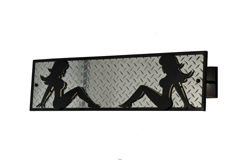 Meyda Tiffany 108940 Four Light Vanity, Black Chrome/Diamond Plate