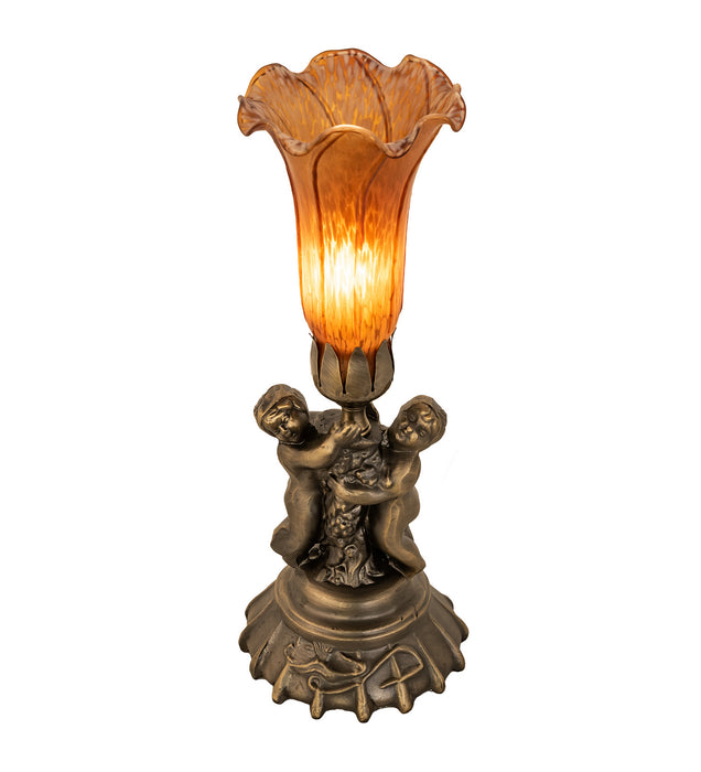Meyda Tiffany 11021 One Light Mini Lamp, Antique Brass