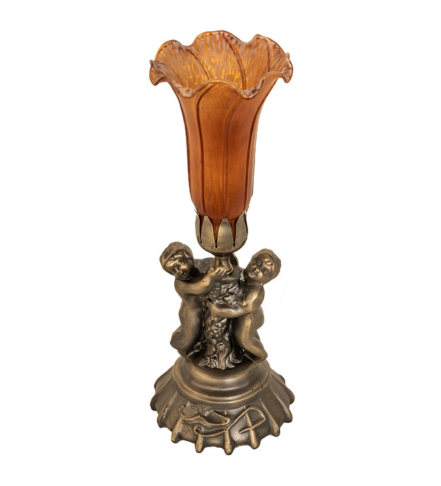 Meyda Tiffany 11021 One Light Mini Lamp, Antique Brass