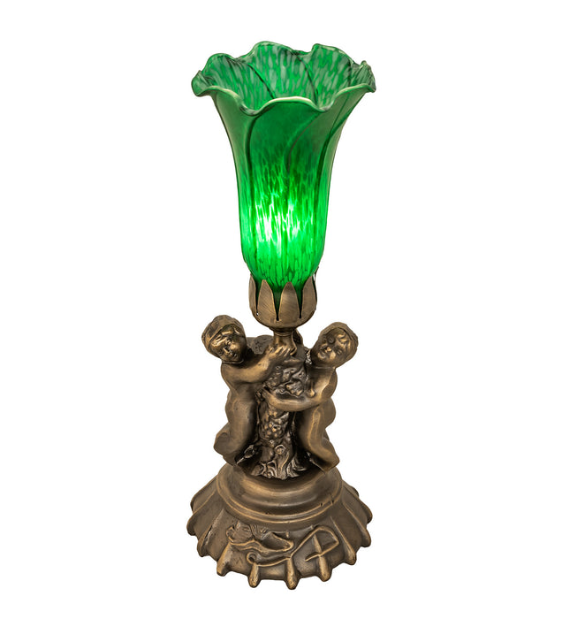 Meyda Tiffany 11026 One Light Mini Lamp, Antique Brass