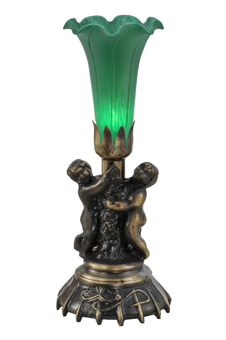 Meyda Tiffany 11026 One Light Mini Lamp, Antique Brass