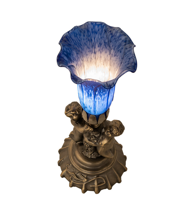 Meyda Tiffany 11038 One Light Mini Lamp, Antique Brass