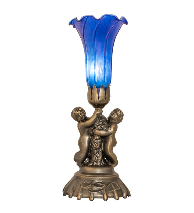 Meyda Tiffany 11038 One Light Mini Lamp, Antique Brass