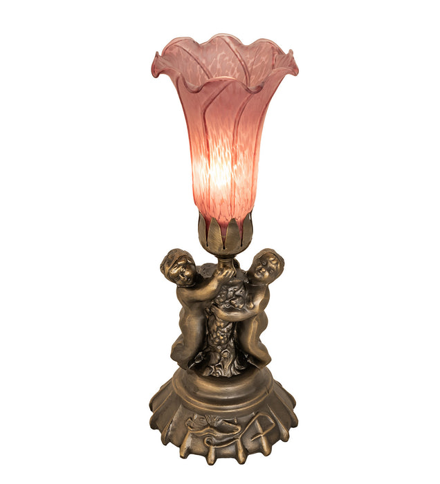 Meyda Tiffany 11129 One Light Mini Lamp, Antique Brass