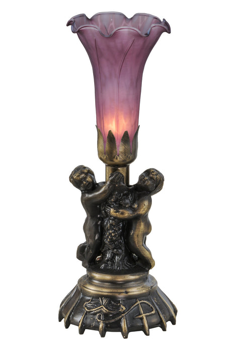 Meyda Tiffany 11129 One Light Mini Lamp, Antique Brass