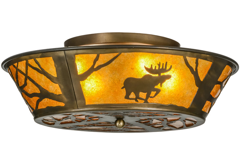 Meyda Tiffany 113169 Four Light Flushmount, Antique Copper