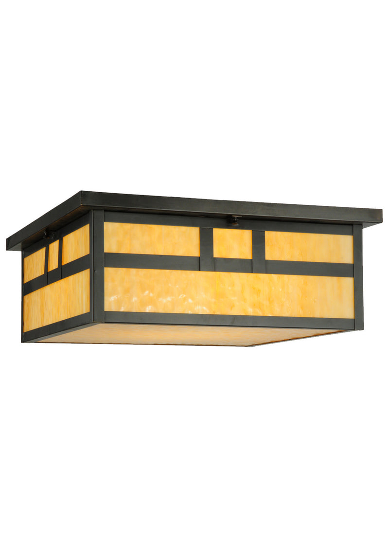 Meyda Tiffany 113493 Four Light Flushmount, Craftsman Brown
