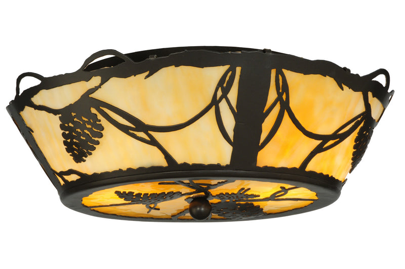 Meyda Tiffany 114752 Two Light Flushmount, Timeless Bronze