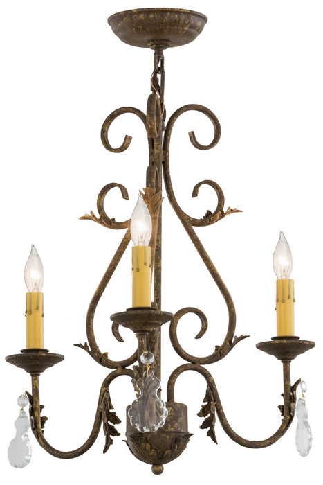 Meyda Tiffany 115925 Three Light Chandelier, Pompeii Gold