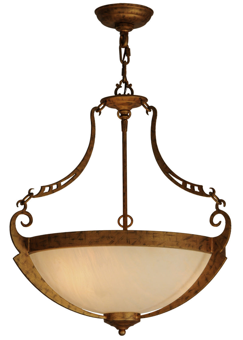 Meyda Tiffany 116380 Three Light Inverted Pendant, Spanish Gold