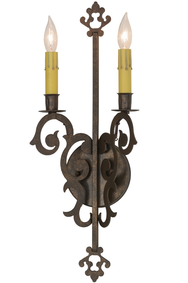 Meyda Tiffany 117925 Two Light Wall Sconce, Gilded Tobacco