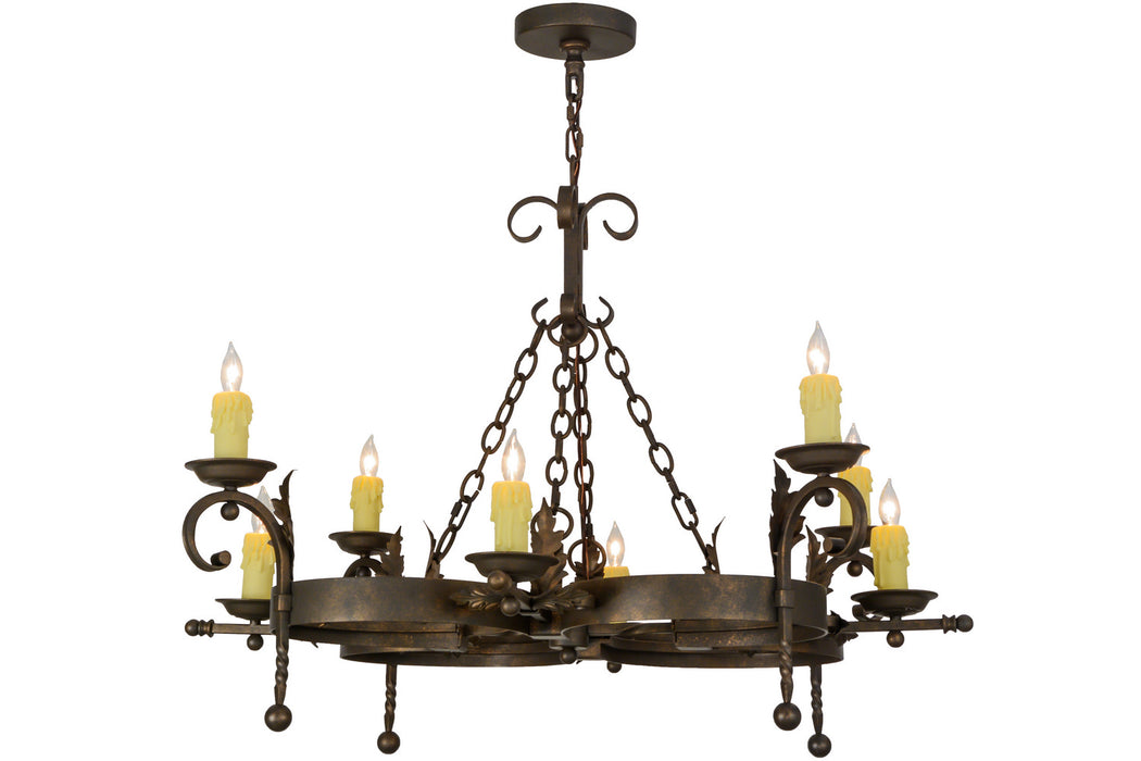 Meyda Tiffany 119771 Eight Light Chandelier, Gilded Tobacco