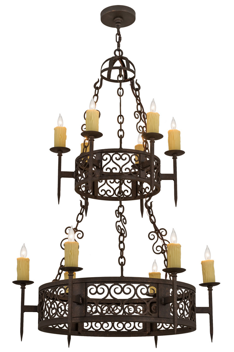 Meyda Tiffany 120164 12 Light Chandelier, Gilded Tobacco