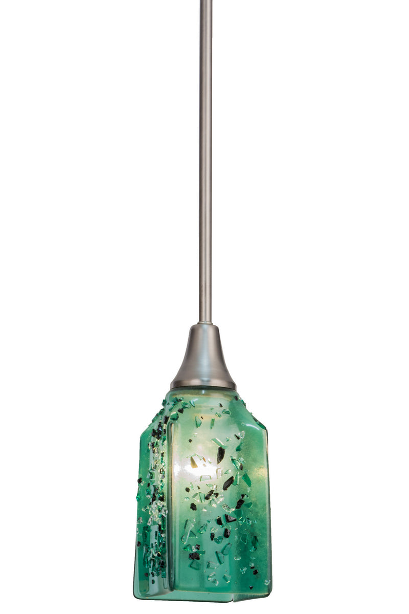 Meyda Tiffany 122590 One Light Pendant, Black Metal,Brushed Nickel