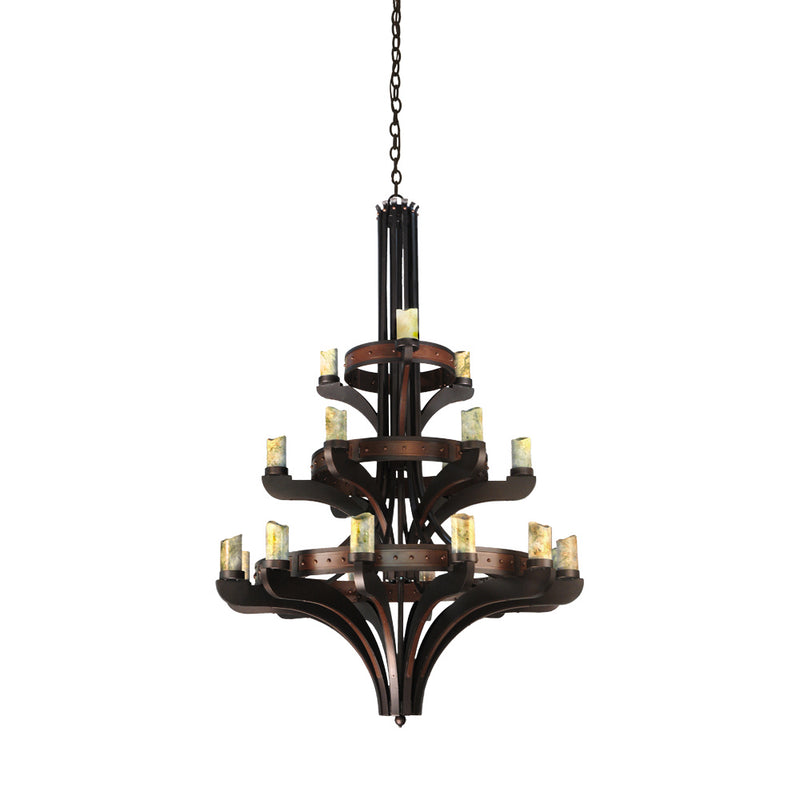 Meyda Tiffany 122640 21 Light Chandelier, Custom,Mahogany Bronze