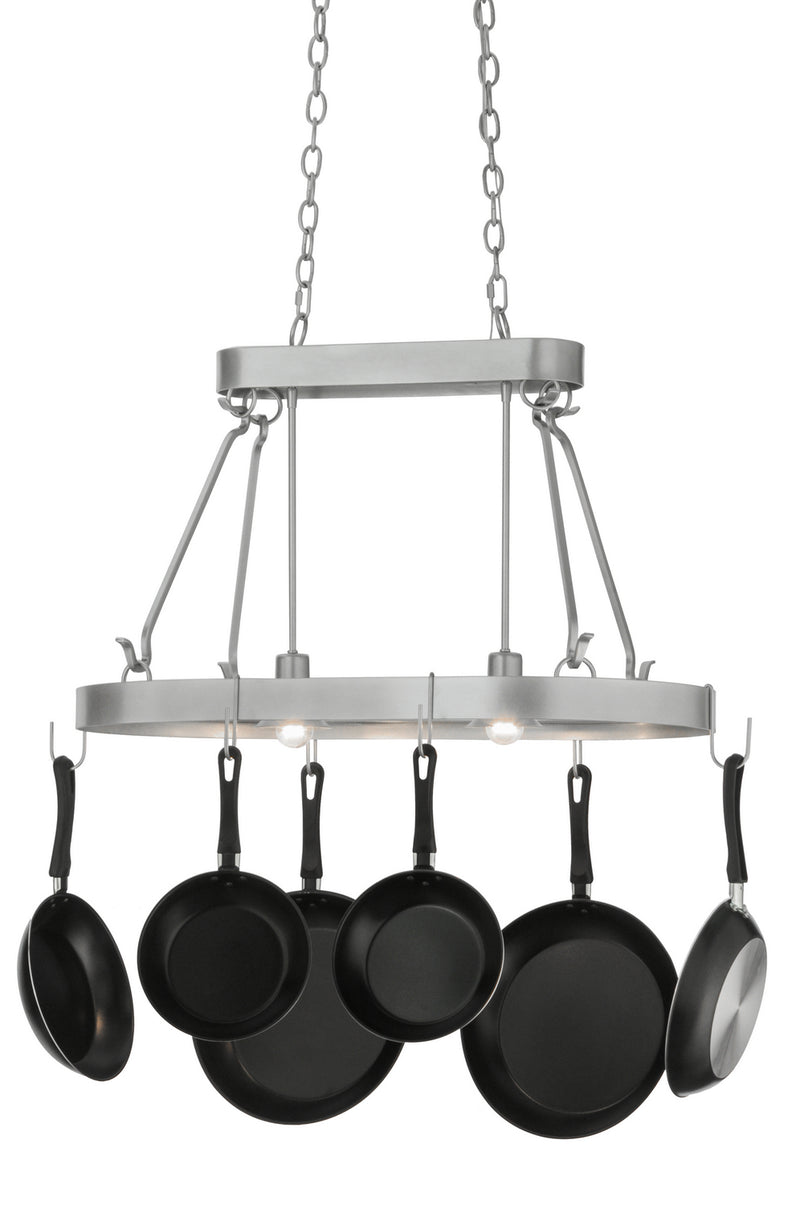 Meyda Tiffany 125258 Two Light Pot Rack, Pewter