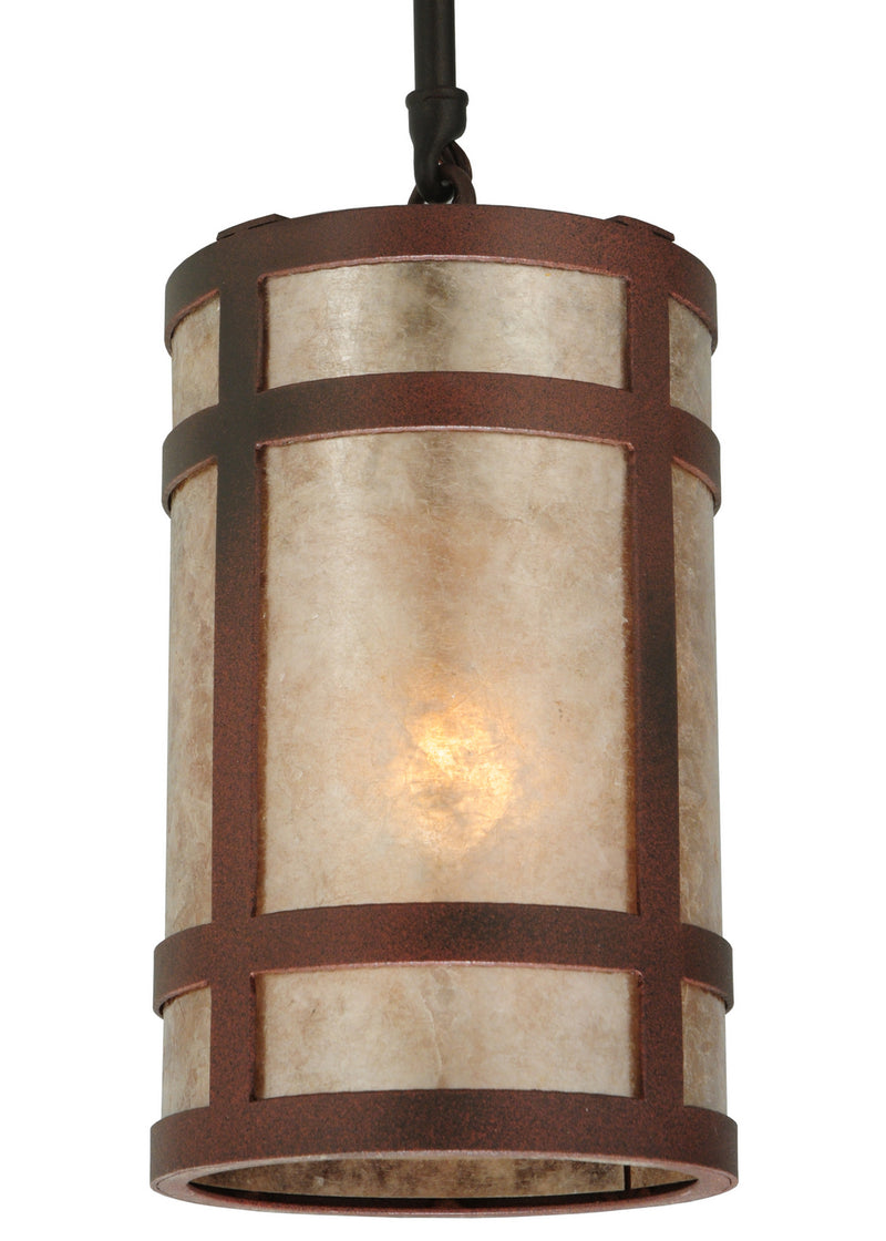 Meyda Tiffany 132053 One Light Mini Pendant, Wrought Iron On Rust