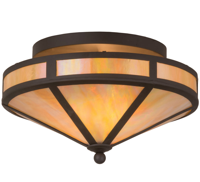 Meyda Tiffany 132446 Two Light Flushmount, Oil Rubbed Bronze