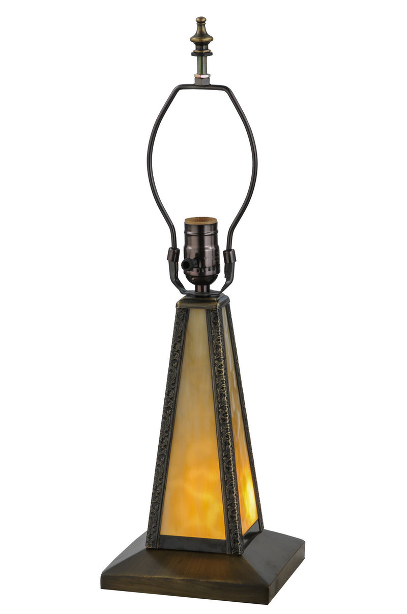 Meyda Tiffany 13424 Two Light Table Base, Craftsman Brown Highlighted
