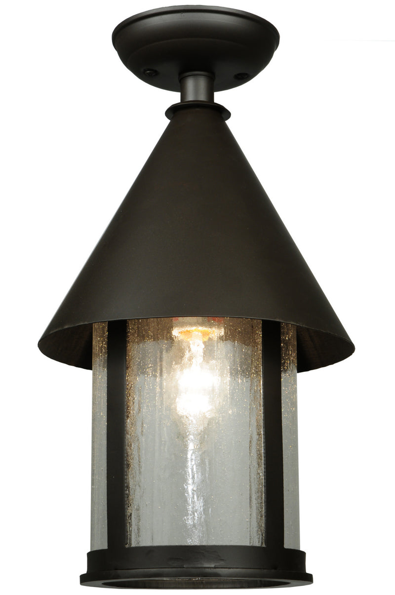 Meyda Tiffany 135457 One Light Flushmount, Craftsman Brown