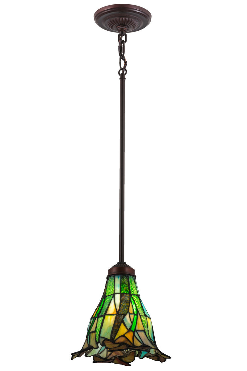 Meyda Tiffany 136108 One Light Mini Pendant, Mahogany Bronze
