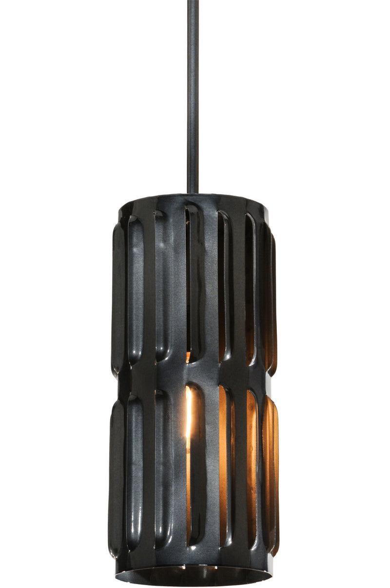 Meyda Tiffany 137408 One Light Mini Pendant, Black Chrome Over Nickel