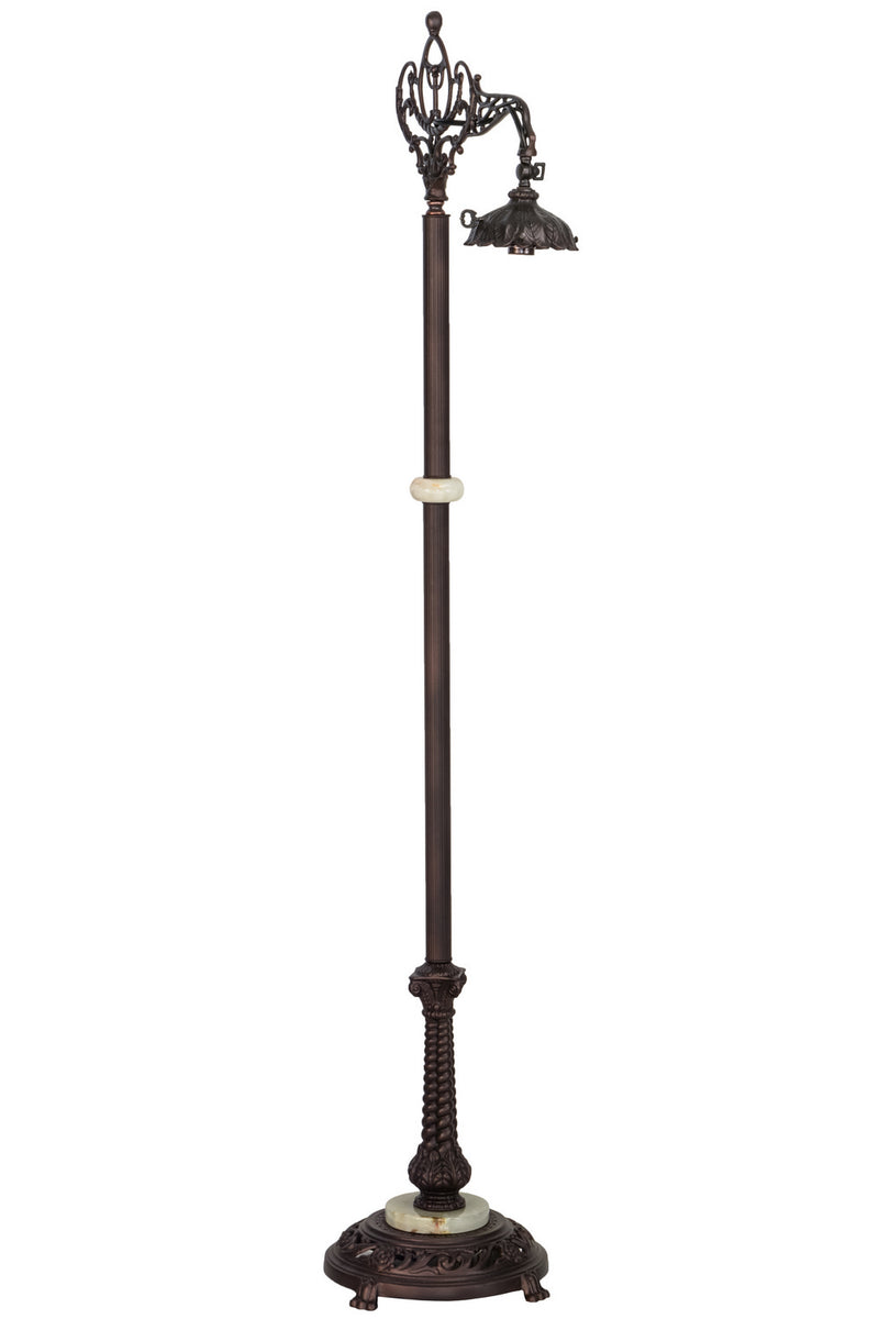 Meyda Tiffany 14094 One Light Bridge Arm Floor Base Hardware, Mahogany Bronze