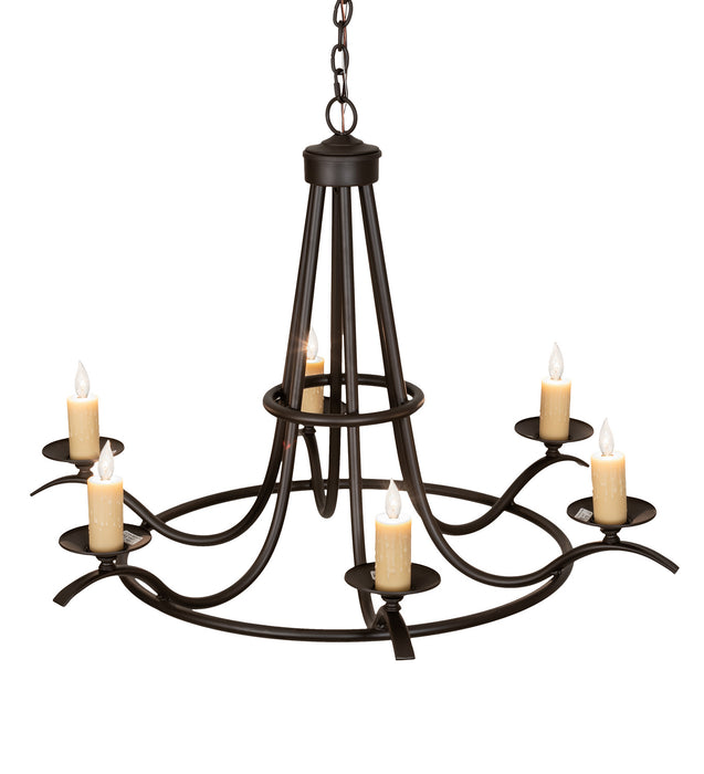 Meyda Tiffany 141829 Six Light Chandelier, Black Metal,Custom