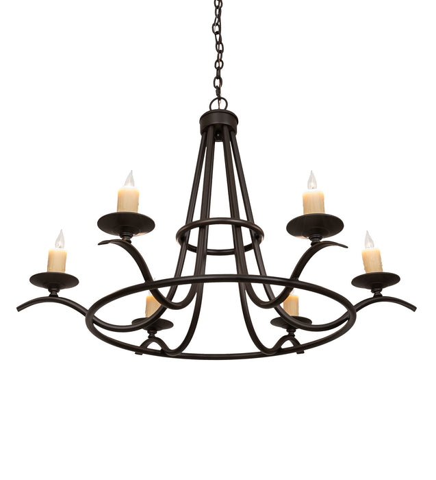 Meyda Tiffany 141829 Six Light Chandelier, Black Metal,Custom