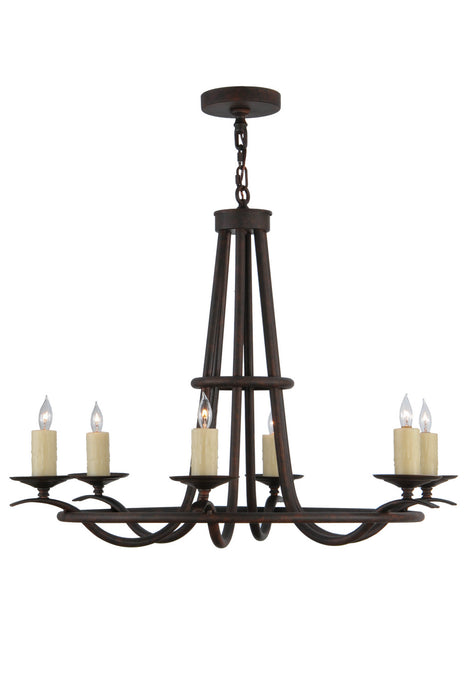 Meyda Tiffany 141829 Six Light Chandelier, Black Metal,Custom