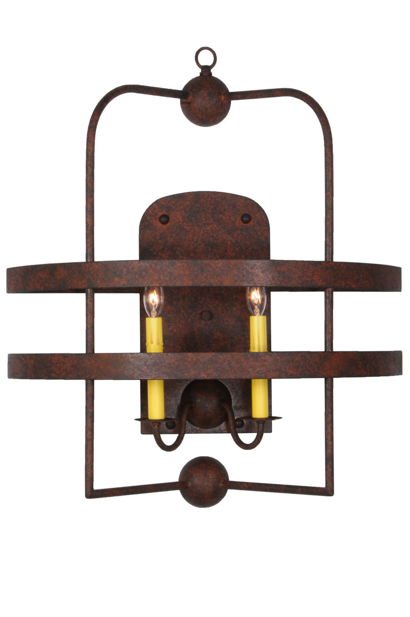 Meyda Tiffany 142242 Two Light Wall Sconce, Rusty Nail