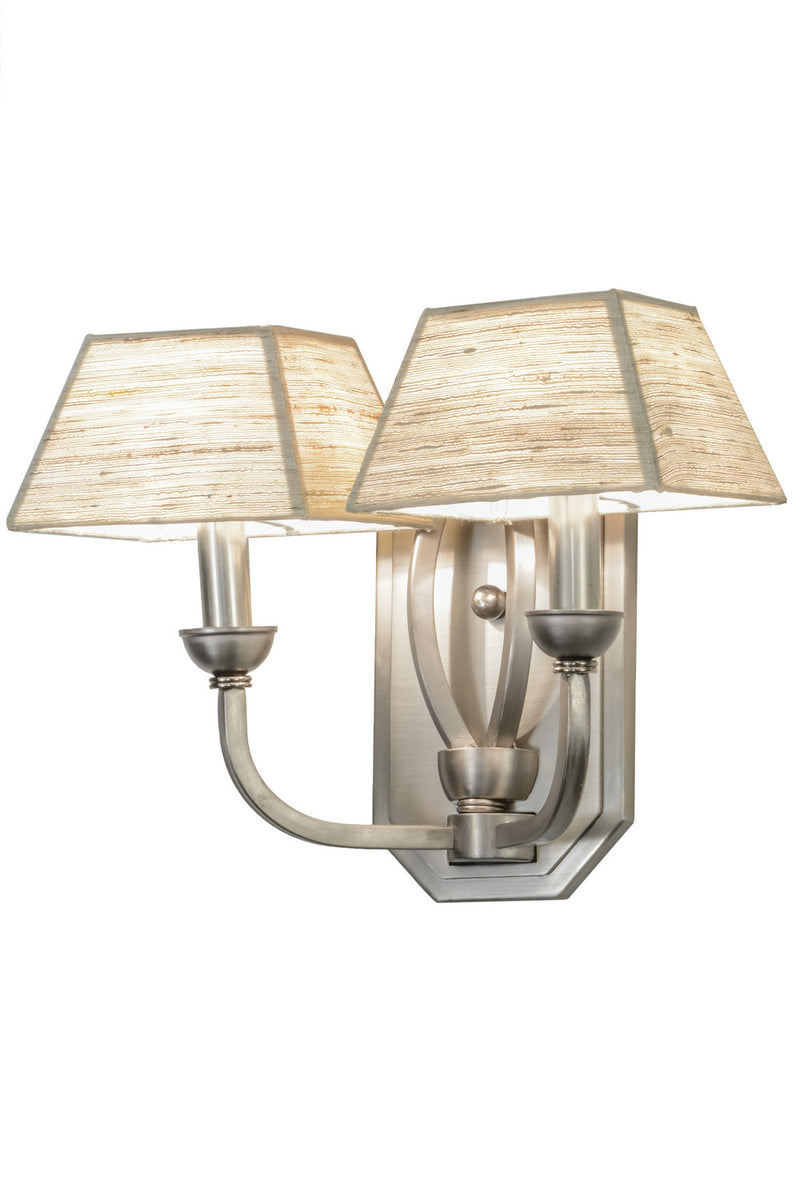 Meyda Tiffany 142263 Two Light Wall Sconce, Brushed Nickel