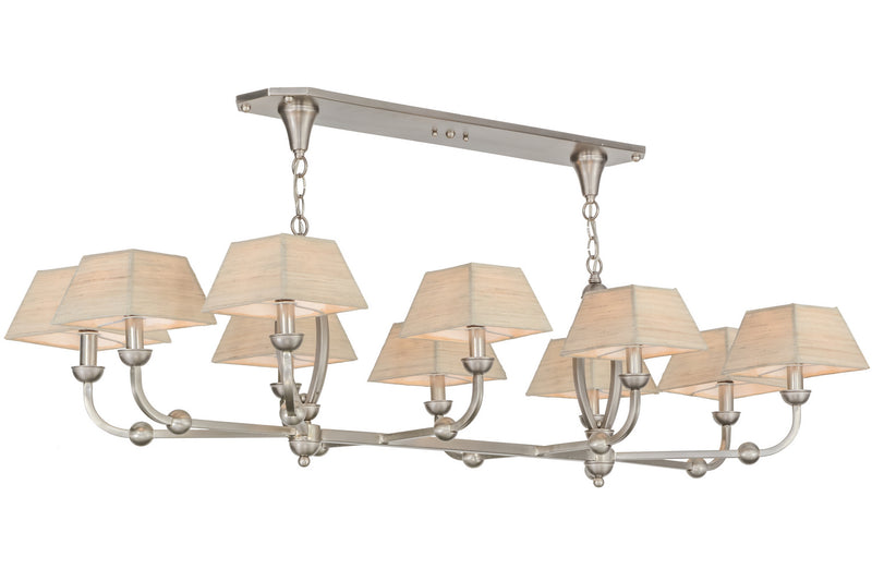 Meyda Tiffany 142272 Ten Light Oblong Chandelier, Brushed Nickel
