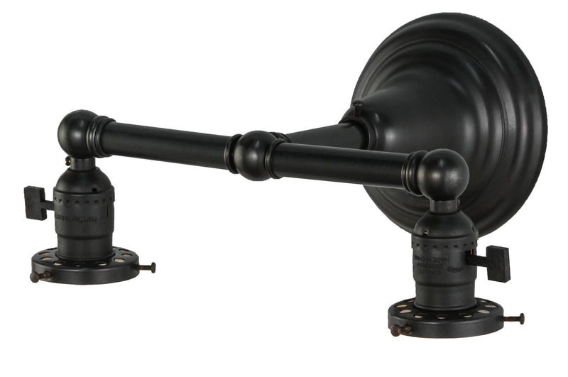 Meyda Tiffany 142470 Two Light Wall Sconce Hardware, Craftsman Brown