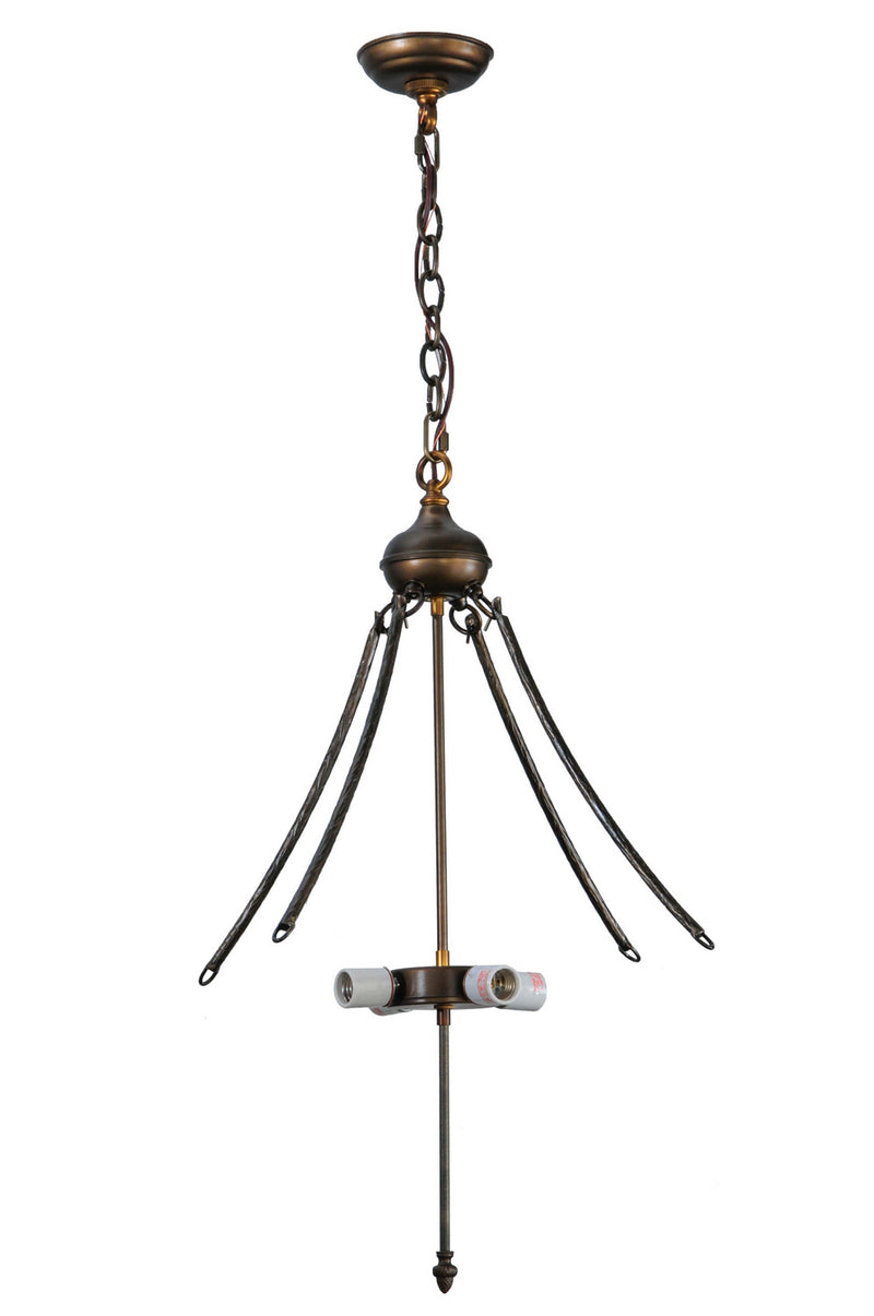 Meyda Tiffany 142997 Four Light Inverted Hanger, Antique Copper