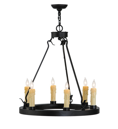Meyda Tiffany 143056 Six Light Chandelier, Blackwash