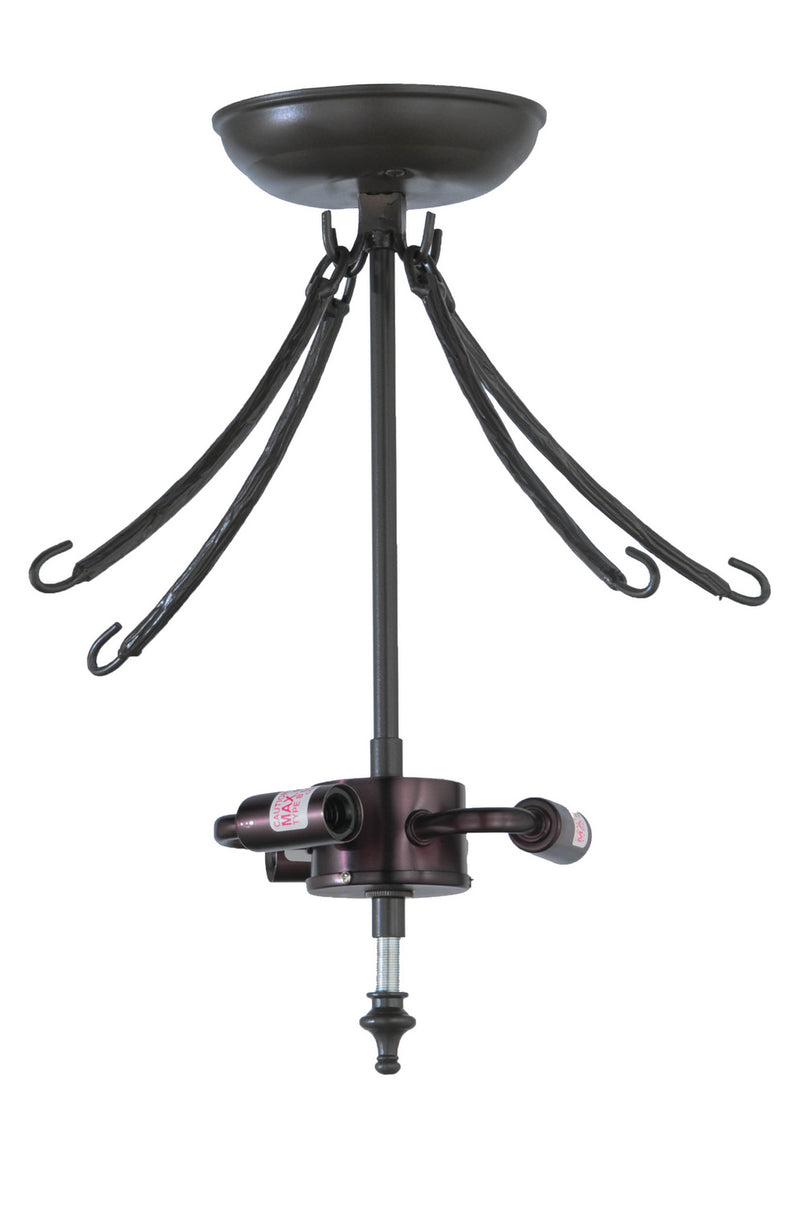 Meyda Tiffany 144381 Three Light Semi-Flush Hanger, Timeless Bronze