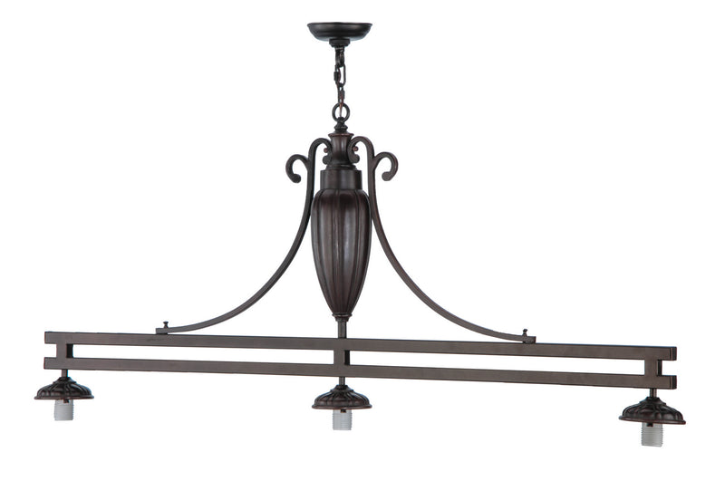 Meyda Tiffany 144875 Three Light Island Pendant Hardware, Mahogany Bronze