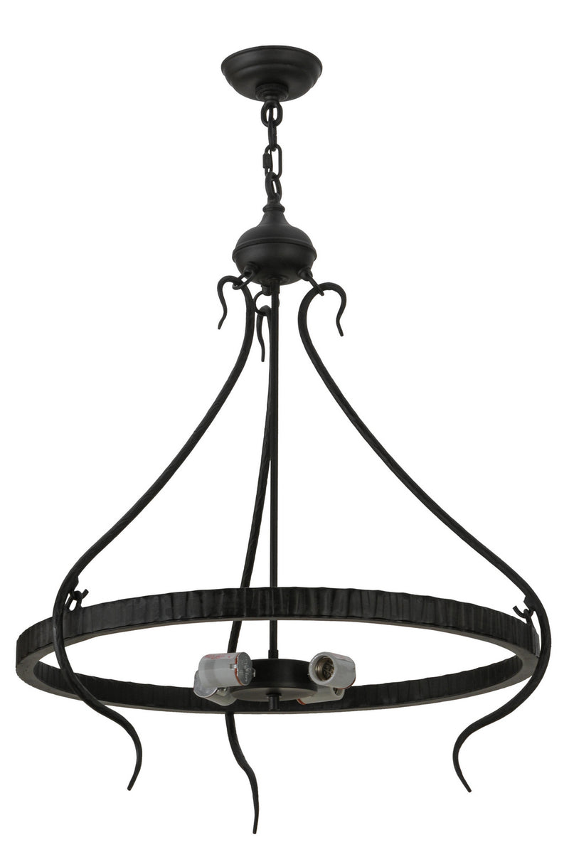 Meyda Tiffany 145691 Four Light Inverted Pendant Hardware, Costello Black