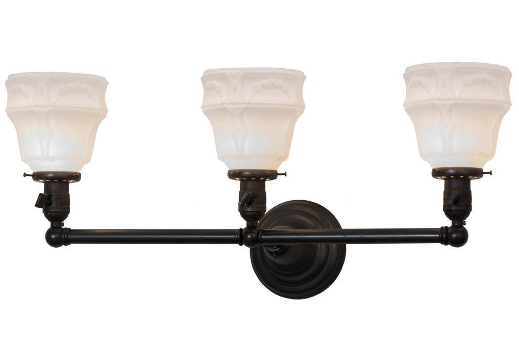 Meyda Tiffany 146102 Three Light Wall Sconce, Craftsman Brown