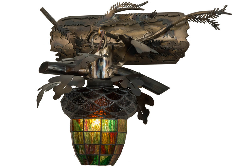 Meyda Tiffany 147100 One Light Wall Sconce, Dark Burnished Antique Copper